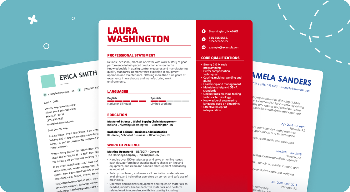 Mobile resume preview card from MyPerfectResume