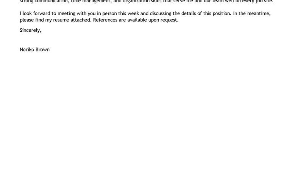 leading construction cover letter examples resources tile setter resume