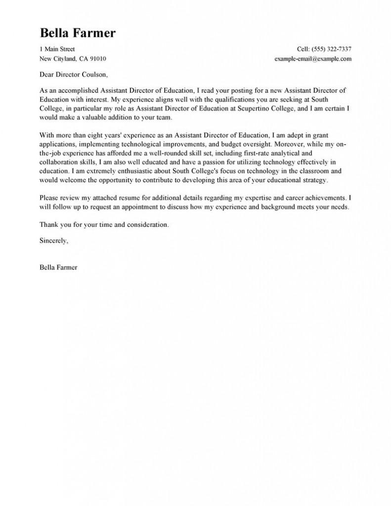 leading education cover letter examples resources director of education resumes