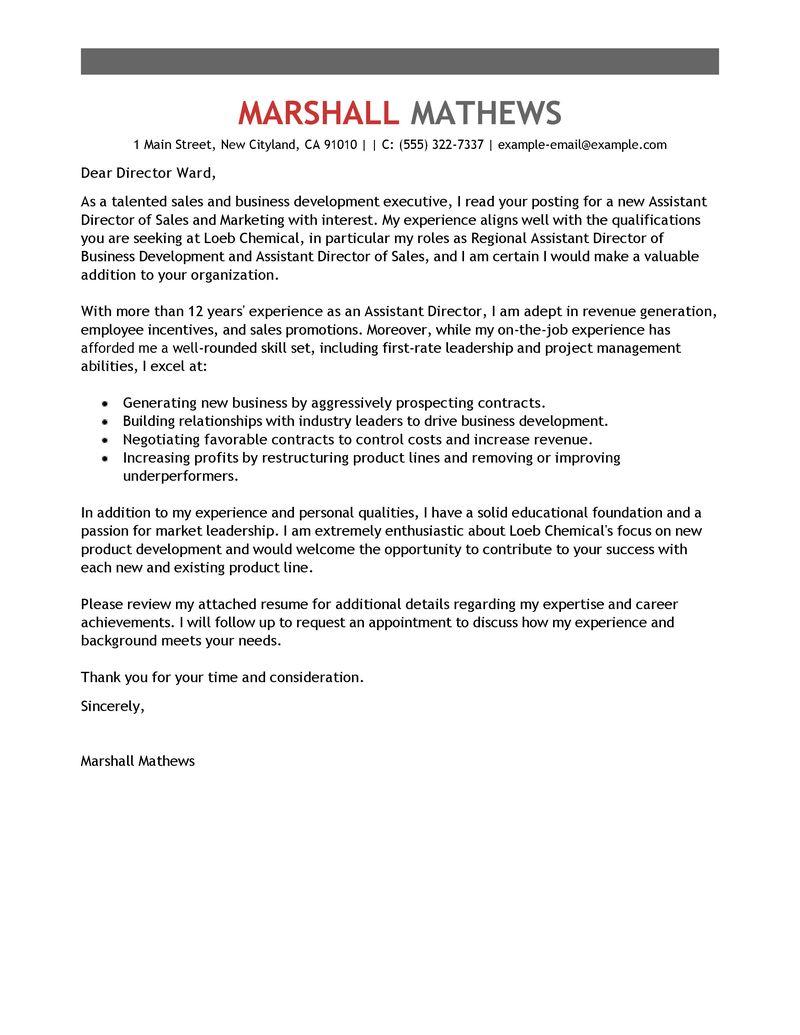 leading management cover letter examples  u0026 resources