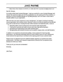 Sample Cover Letter Retail Primary Collection Useful