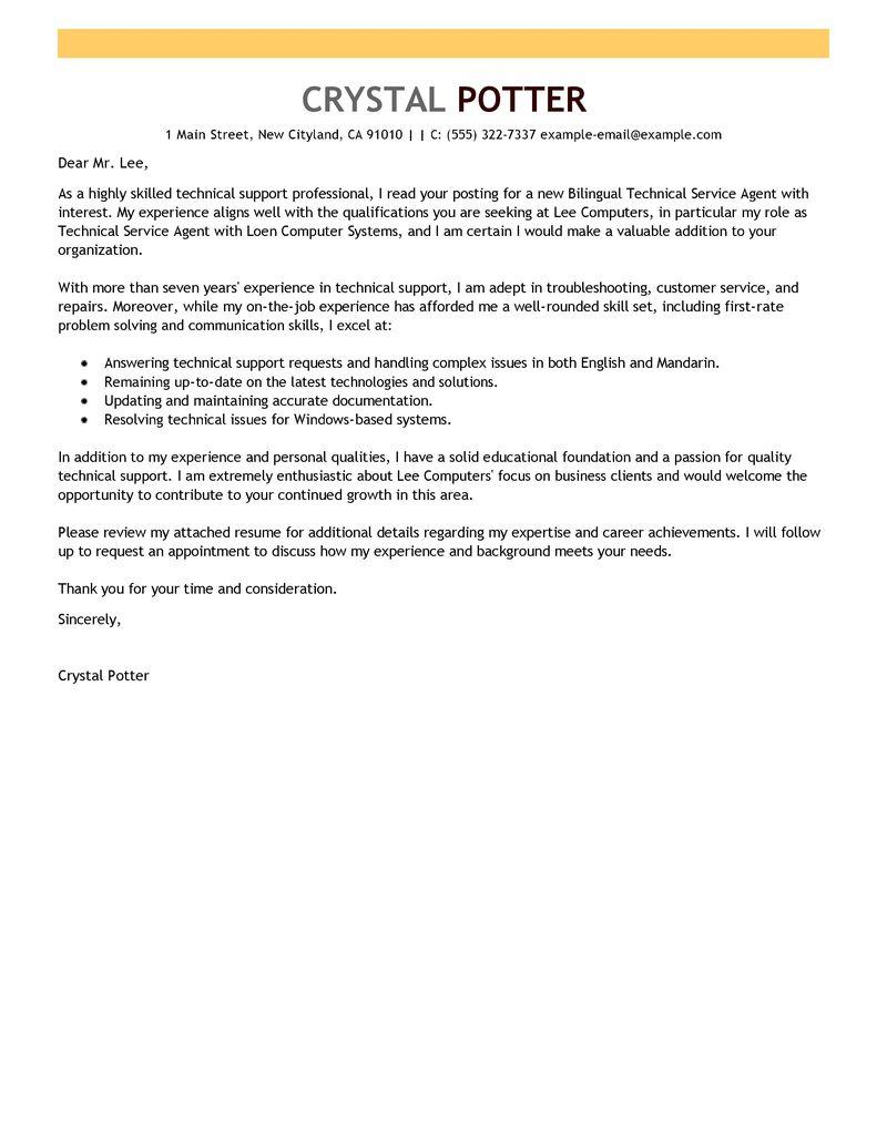 Leading Computers Technology Cover Letter Examples Resources