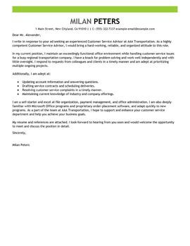 Leading Transportation Cover Letter Examples Resources