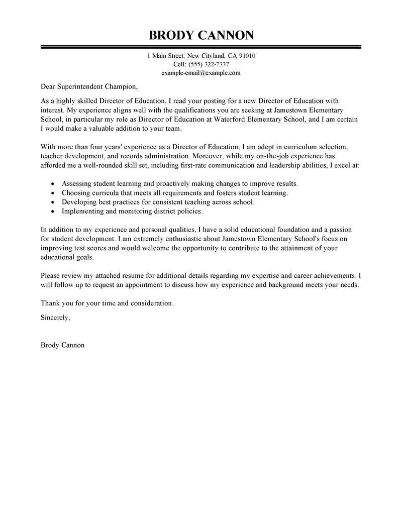 Leading Professional Director Cover Letter Examples Resources