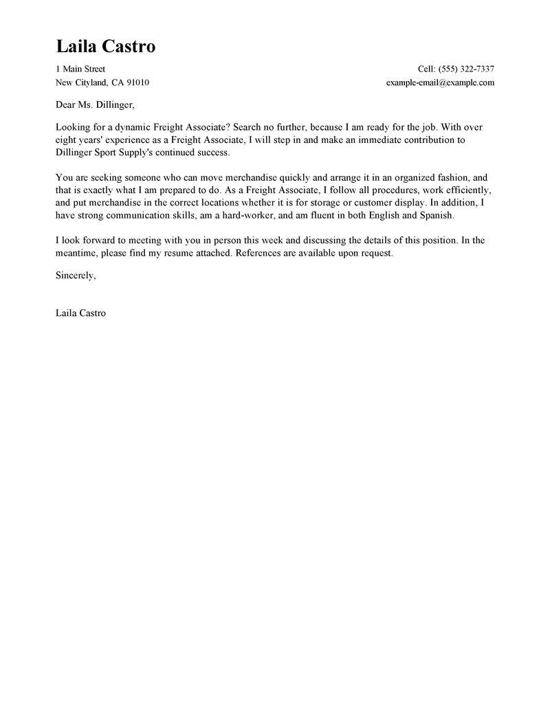 leading professional freight associate cover letter examples communication associate resume
