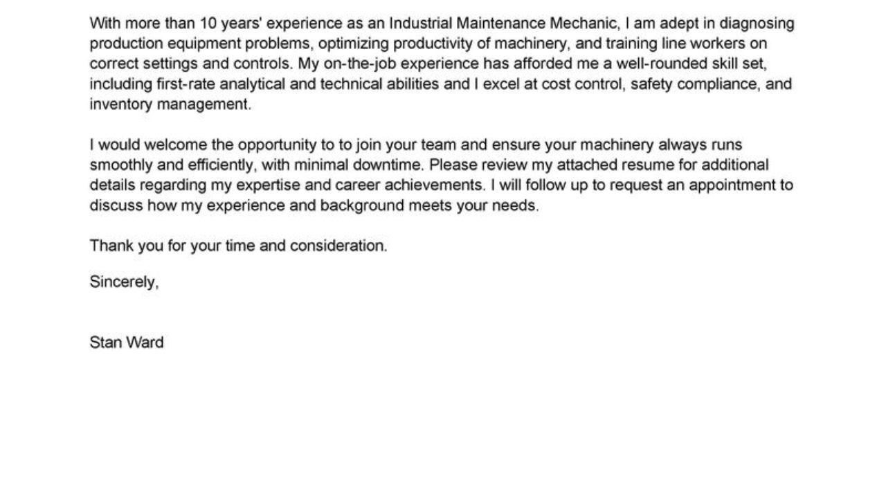 leading professional industrial maintenance mechanic cover industrial maintenance mechanic