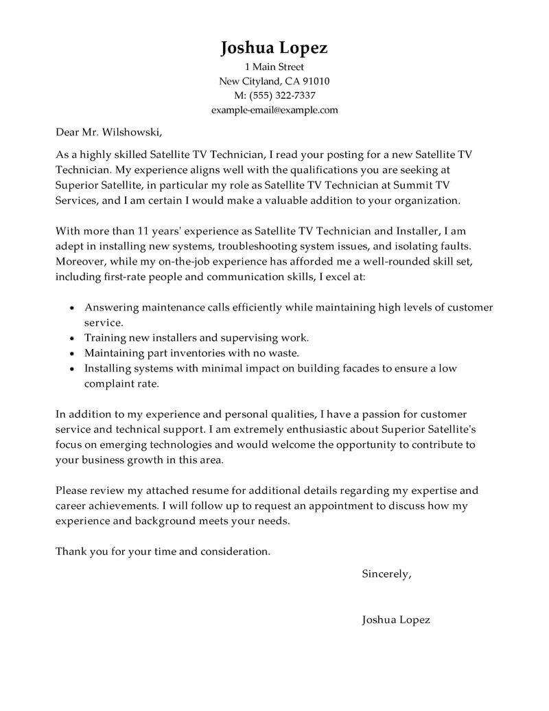 central services tech cover letter