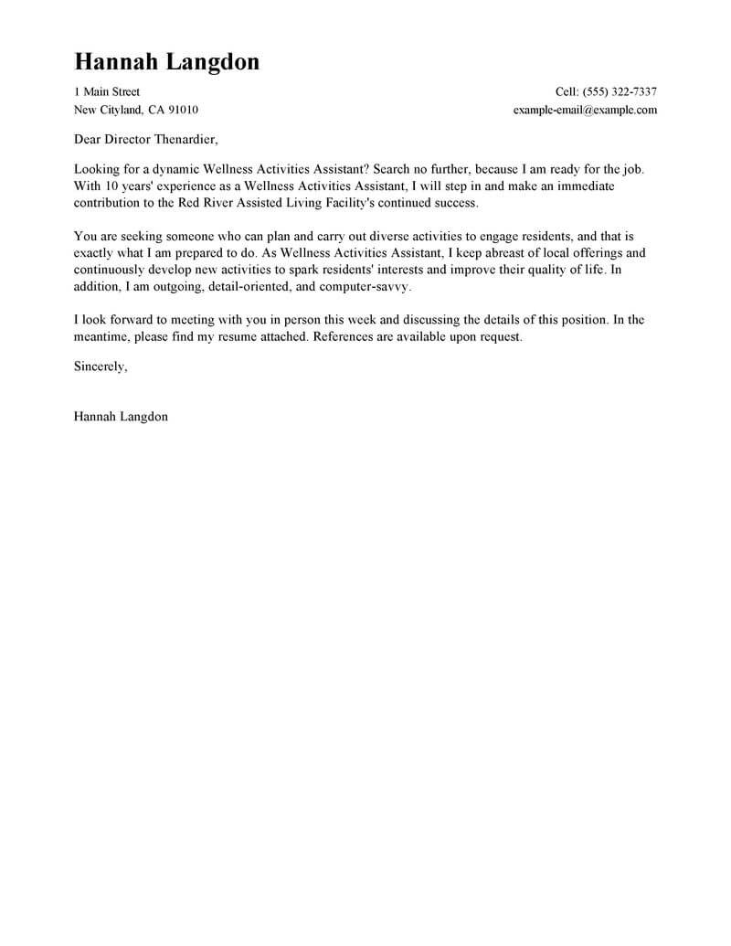 Leading Professional Wellness Activities Assistant Cover 
