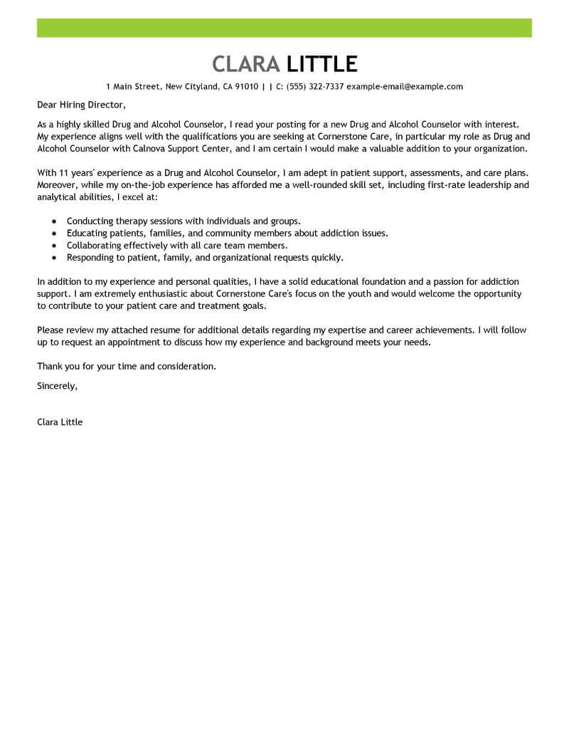 College admissions coordinator cover letter example