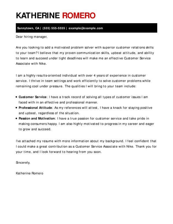 Cover Letter Templates My Perfect Cover Letter