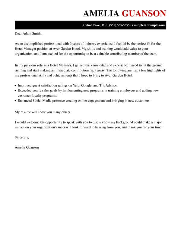 Cover Letter Templates My Perfect Cover Letter