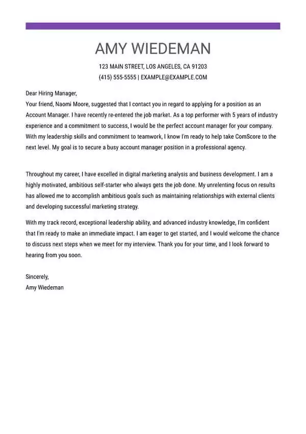 Cover Letter Examples Write the Perfect Cover letter