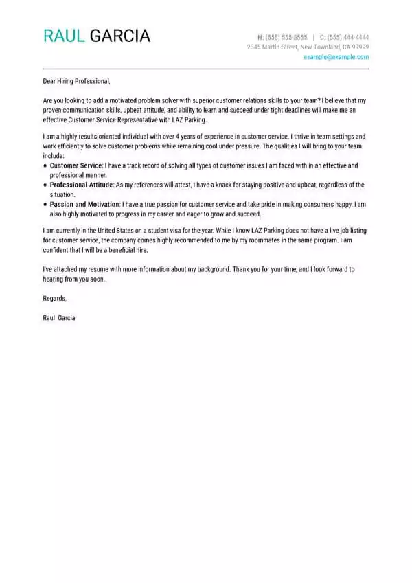 Cover Letter Examples Write the Perfect Cover letter